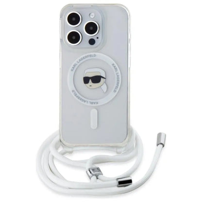 Karl Lagerfeld Crossbody IML Karl Head MagSafe – dėklas iPhone 16 Pro Max (skaidrus)