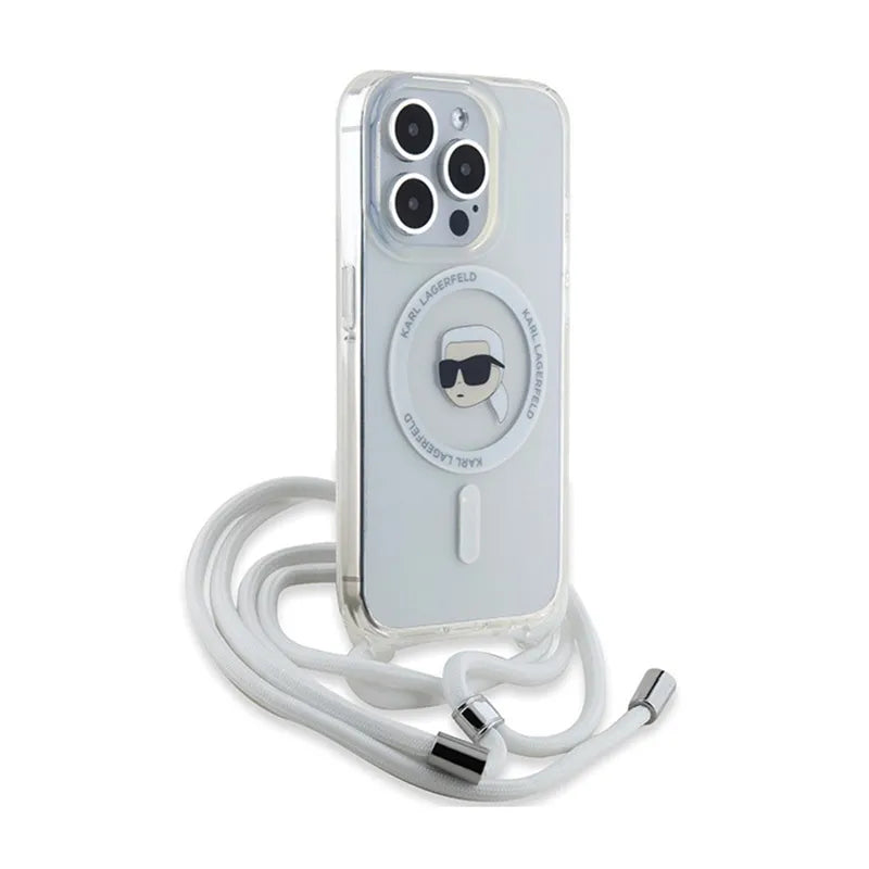 Karl Lagerfeld Crossbody IML Karl Head MagSafe – „iPhone 15 Pro“ dėklas (skaidrus)
