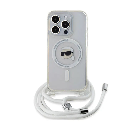 Karl Lagerfeld Crossbody IML Karl Head MagSafe – „iPhone 15 Pro“ dėklas (skaidrus)