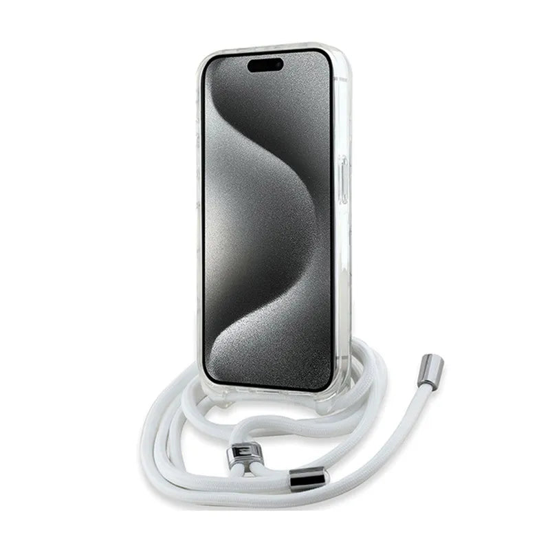 Karl Lagerfeld Crossbody IML Karl Head MagSafe – „iPhone 15 Pro“ dėklas (skaidrus)
