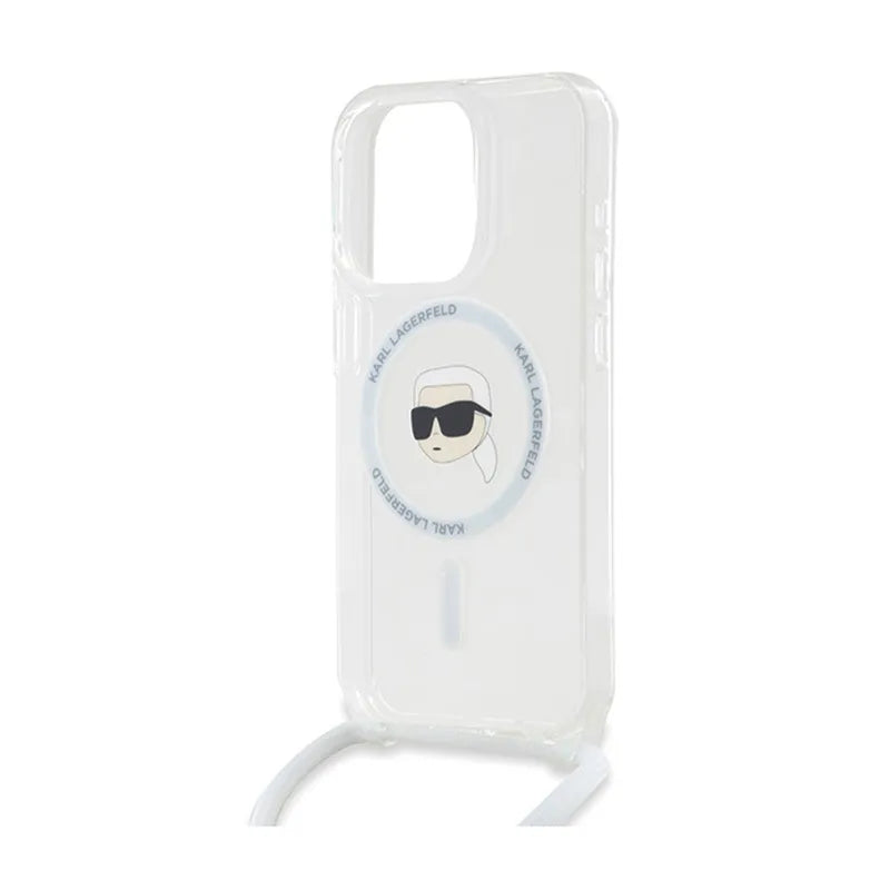 Karl Lagerfeld Crossbody IML Karl Head MagSafe – „iPhone 15 Pro“ dėklas (skaidrus)