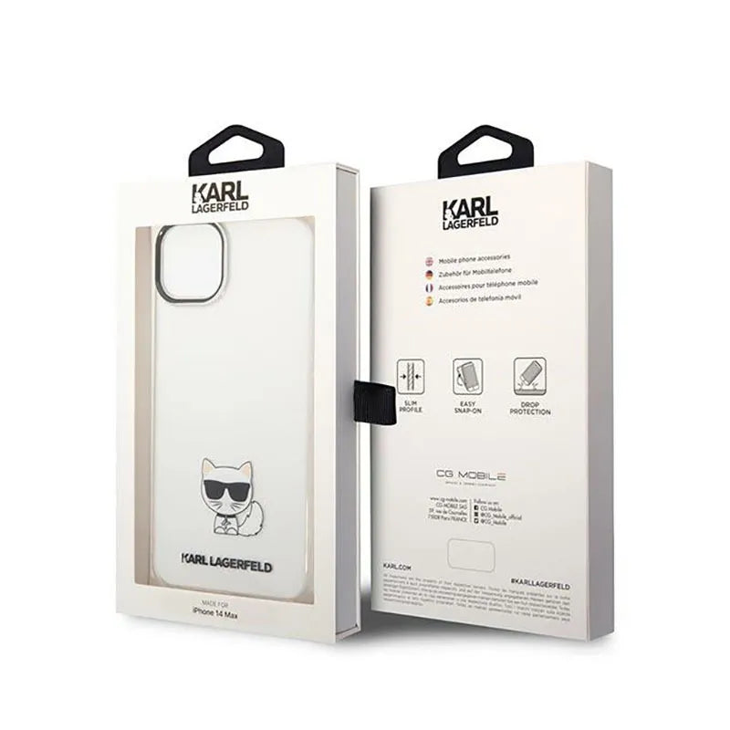 Karl Lagerfeld Dėklas Choupette Body – skirtas iPhone 14 Plus (Skaidrus)