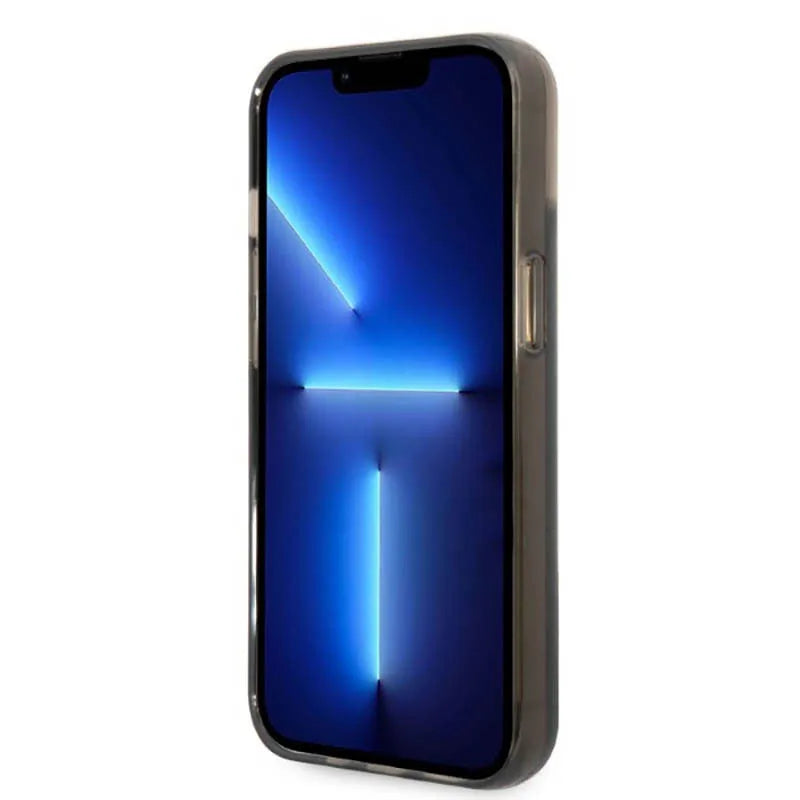 Karl Lagerfeld dėklas "Liquid Glitter Round RSG Logo" – dėklas skirtas iPhone 14 (Juodas)