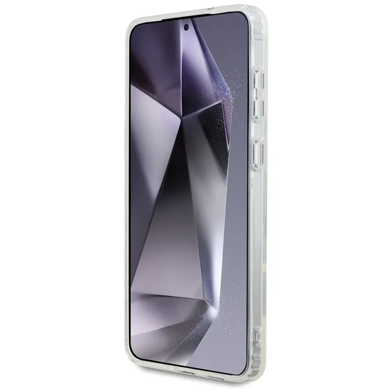 Karl Lagerfeld Dėklas Samsung Galaxy S25 Edge, su Choupette galvos ir logotipų atvaizdais, MagSafe, baltas