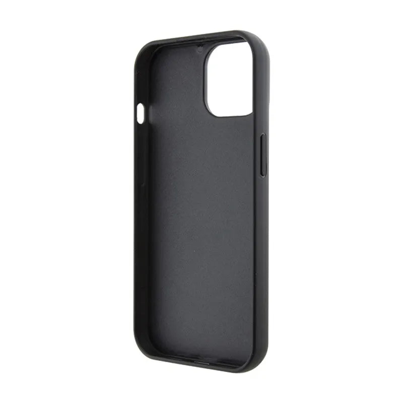 Karl Lagerfeld Dėklas su pritvirtinta metaline Ikonik sagė ir blizgučiais – iPhone 15 / 14 / 13 (juoda)