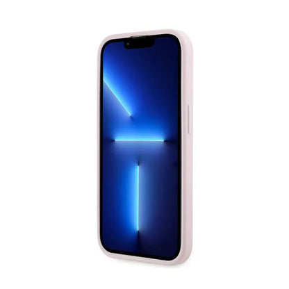 Karl Lagerfeld „Diagonal Quilted Script“ – dėklas, skirtas „iPhone 14 Pro Max“ (rožinė)