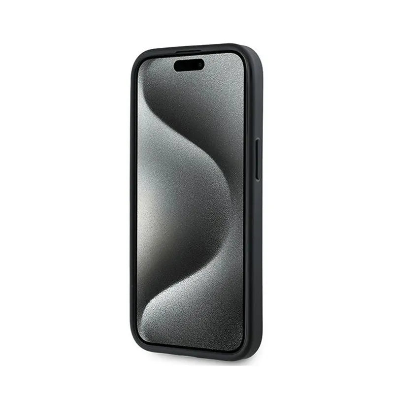 Karl Lagerfeld Diagonal Quilted Script – dėklas skirtas iPhone 15 / 14 / 13 (juodas)