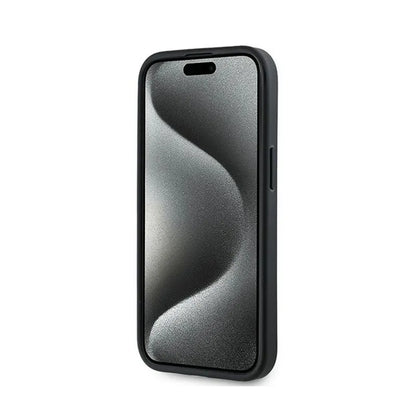 Karl Lagerfeld Diagonal Quilted Script – dėklas skirtas iPhone 15 / 14 / 13 (juodas)