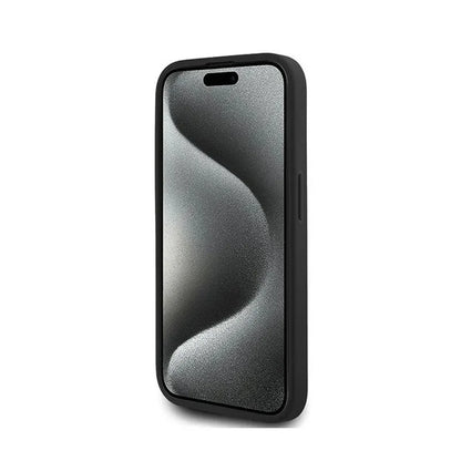 Karl Lagerfeld Diagonal Quilted Script – dėklas, skirtas iPhone 15 Pro Max (juodas)