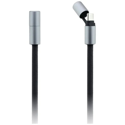 Karl Lagerfeld Dirželis per petį Ikonik Charm - Universalus telefono dirželis / USB-C į USB-C kabelis 1,5 m (Juodas)