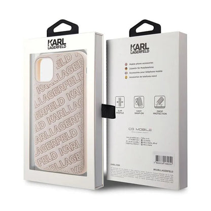 Karl Lagerfeld dygsniuotas K raštas – iPhone 11 dėklas (rožinis)