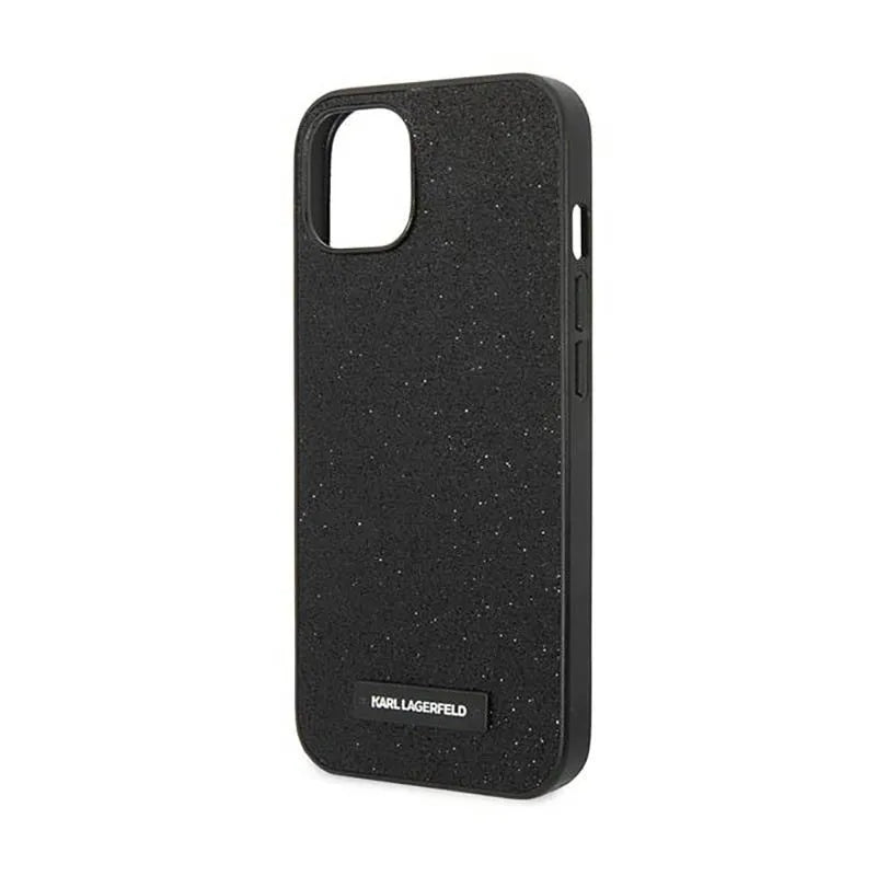 Karl Lagerfeld Glitter Plaque Logo – dėklas, skirtas „iPhone 14 Plus“ (juodas)