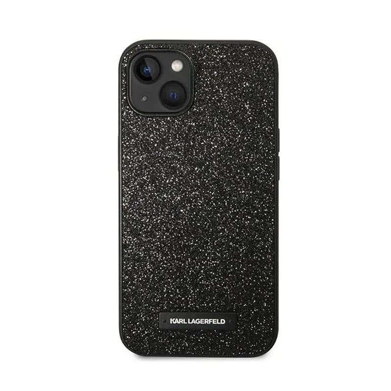 Karl Lagerfeld Glitter Plaque Logo – dėklas, skirtas „iPhone 14 Plus“ (juodas)