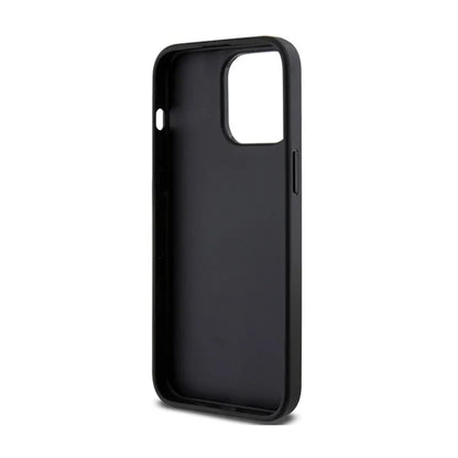 Karl Lagerfeld Gripstand Saffiano Choupette Pins – iPhone 13 Pro dėklas (juodas)