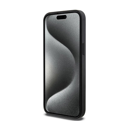 Karl Lagerfeld Gripstand Saffiano Choupette Pins – iPhone 13 Pro dėklas (juodas)