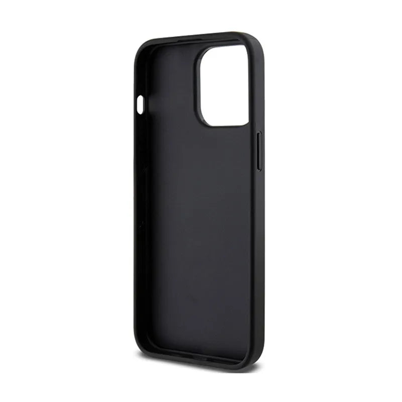 Karl Lagerfeld Gripstand Saffiano Choupette Pins – iPhone 13 Pro Max dėklas (juodas)