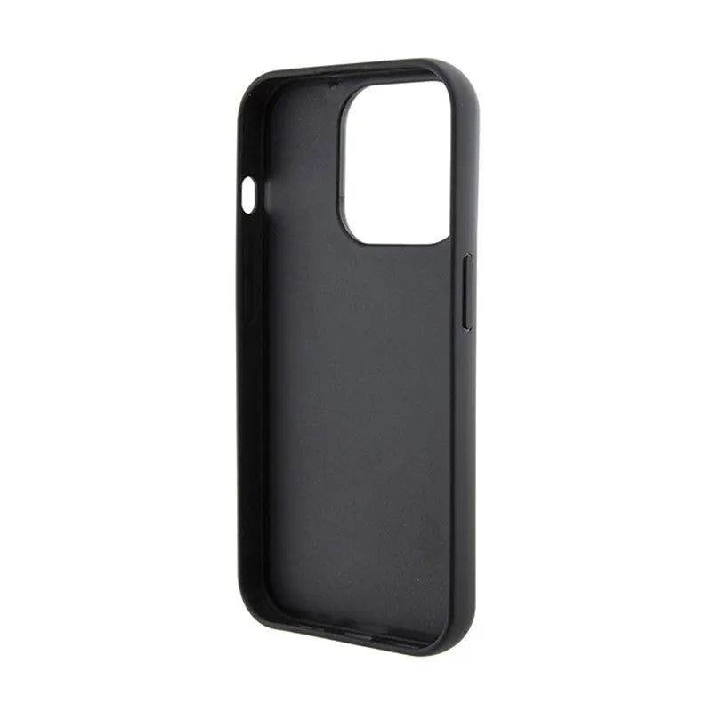 Karl Lagerfeld Gripstand Saffiano Choupette Pins – iPhone 14 Pro dėklas (juodas)