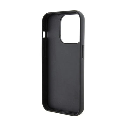 Karl Lagerfeld Gripstand Saffiano Choupette Pins – iPhone 14 Pro dėklas (juodas)