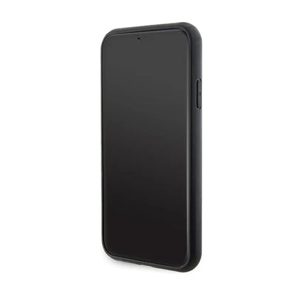 Karl Lagerfeld Gripstand Saffiano Karl & Choupette Pins - iPhone 11 dėklas (juodas)