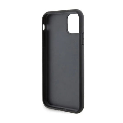 Karl Lagerfeld Gripstand Saffiano Karl & Choupette Pins - iPhone 11 dėklas (juodas)