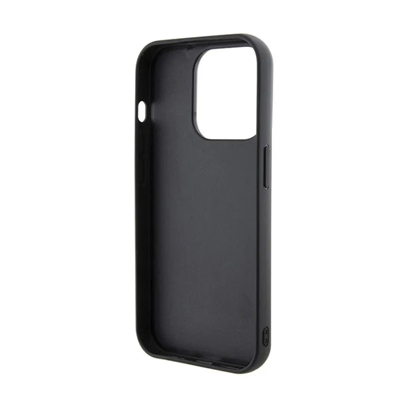 Karl Lagerfeld Gripstand Saffiano Karl & Choupette Pins - iPhone 13 Pro dėklas (juodas)