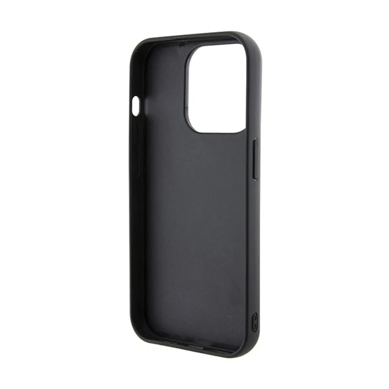 Karl Lagerfeld Gripstand Saffiano Karl & Choupette Pins - iPhone 14 Pro dėklas (juodas)
