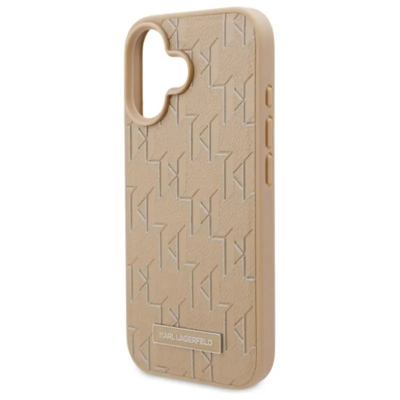 Karl Lagerfeld Hot Stamp MagSafe - "iPhone 16" dėklas (smėlio spalvos)