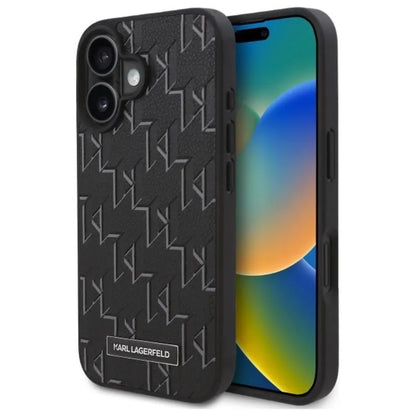 Karl Lagerfeld Hot Stamp MagSafe – „iPhone 16 Plus“ dėklas (juodas)