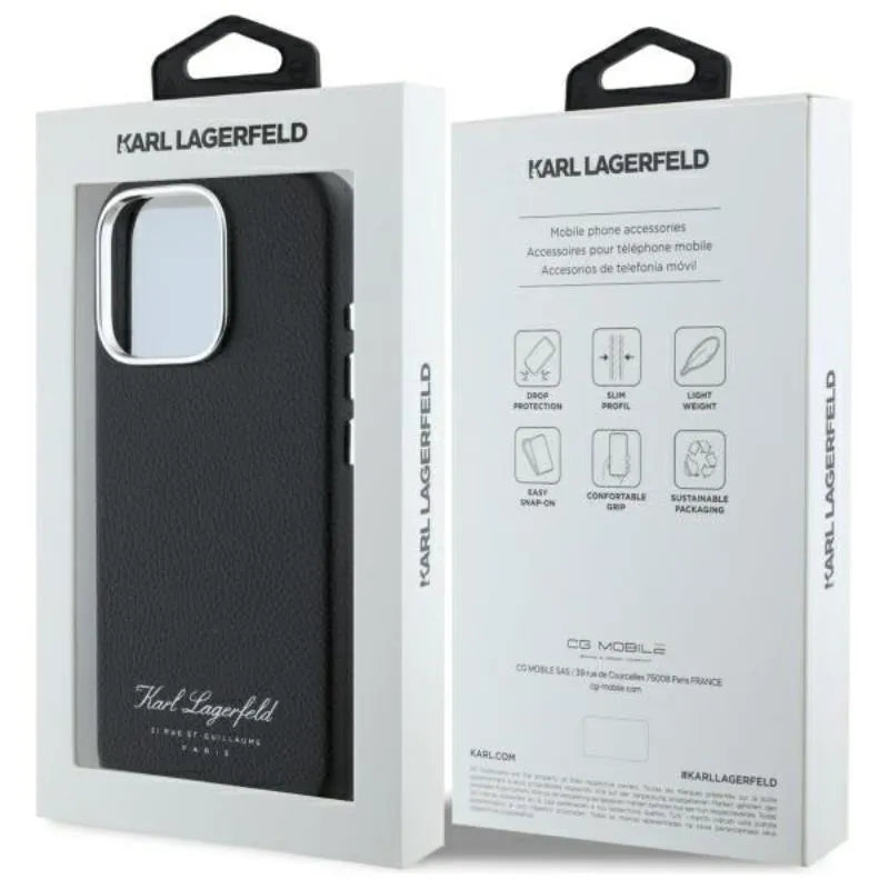 Karl Lagerfeld Hotel RSG - dėklas, skirtas iPhone 16 Pro Max (juodas)