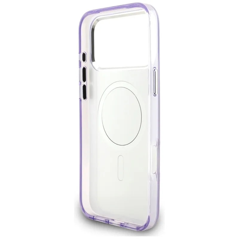 Karl Lagerfeld IML akvarelinis raštas su Karl & Choupette & Logo MagSafe - dėklas iPhone 17 Pro Max (Violetinis)