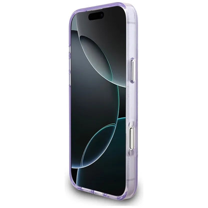 Karl Lagerfeld IML akvarelinis raštas su Karl & Choupette & Logo MagSafe - dėklas iPhone 17 Pro Max (Violetinis)