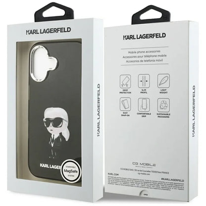 Karl Lagerfeld IML Aquarelle Karl & Logo MagSafe dėklas iPhone 17 (juodas)
