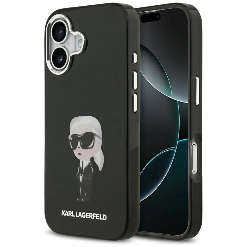 Karl Lagerfeld IML Aquarelle Karl & Logo MagSafe dėklas iPhone 17 (juodas)