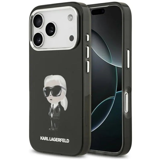 Karl Lagerfeld IML Aquarelle Karl & Logo MagSafe dėklas iPhone 17 Pro (juodas)