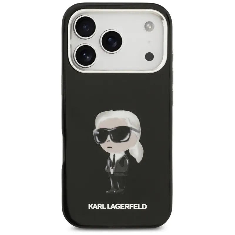 Karl Lagerfeld IML Aquarelle Karl & Logo MagSafe dėklas iPhone 17 Pro (juodas)