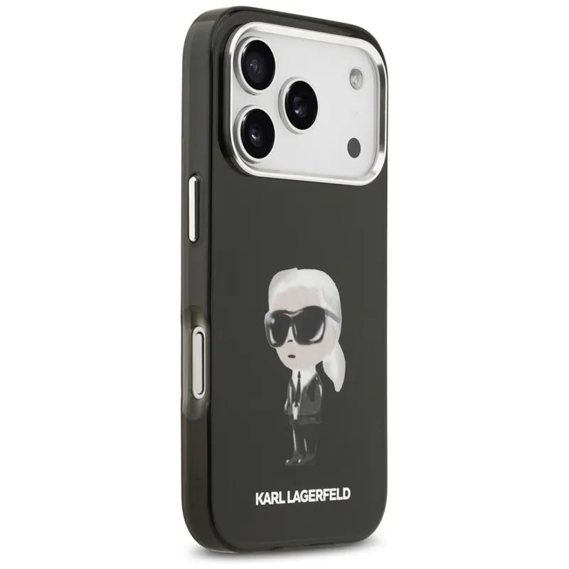 Karl Lagerfeld IML Aquarelle Karl & Logo MagSafe dėklas iPhone 17 Pro (juodas)
