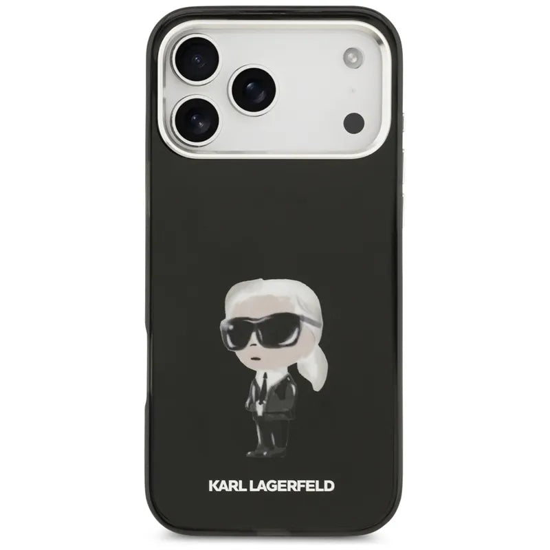 Karl Lagerfeld IML Aquarelle Karl & Logo MagSafe - dėklas iPhone 17 Pro Max (juodas)