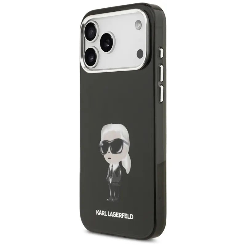 Karl Lagerfeld IML Aquarelle Karl & Logo MagSafe - dėklas iPhone 17 Pro Max (juodas)