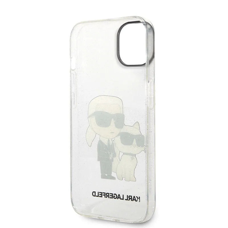 Karl Lagerfeld IML blizgantis NFT Karl & Choupette – dėklas, skirtas iPhone 14 Plus (skaidrus)