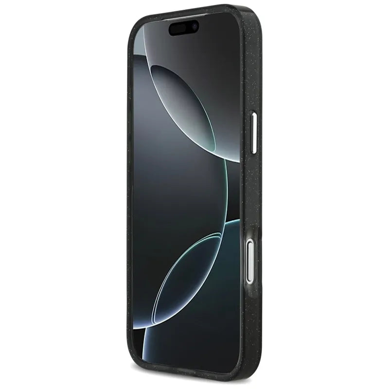 Karl Lagerfeld IML Blizgučių Karl & Choupette eskizo logotipas MagSafe - dėklas iPhone 17 Pro Max (juodas)