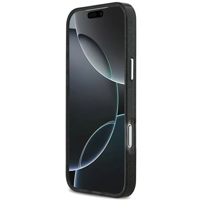 Karl Lagerfeld IML Blizgučių Karl & Choupette eskizo logotipas MagSafe - dėklas iPhone 17 Pro Max (juodas)