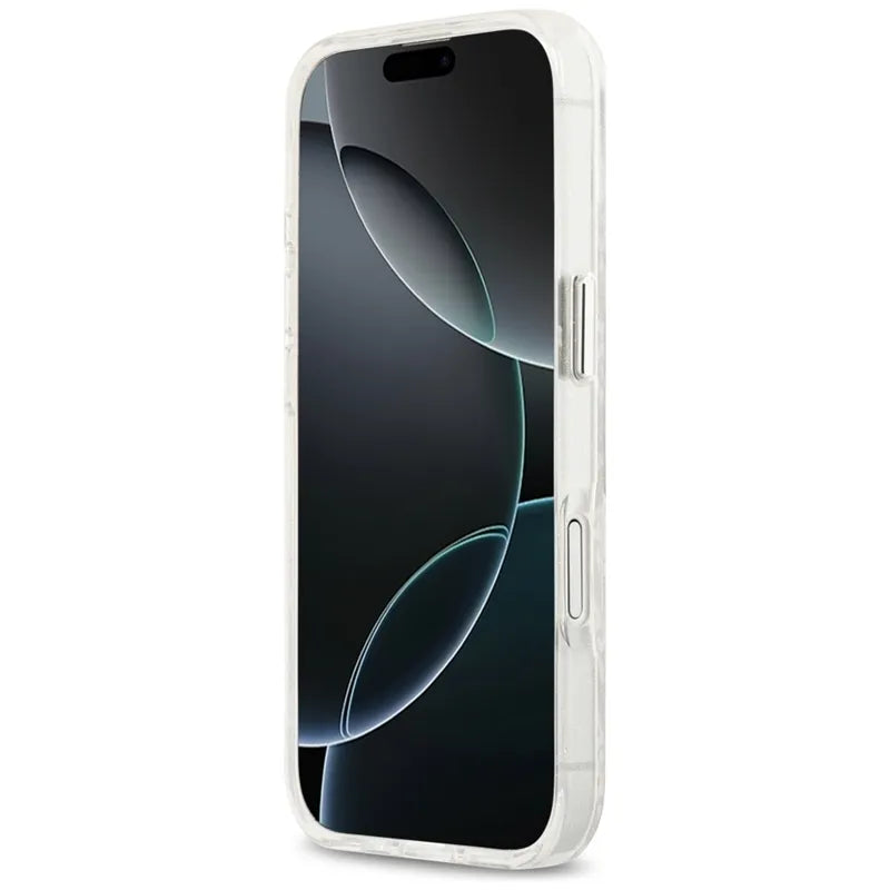 Karl Lagerfeld IML Blizgučių Karl & Choupette Galvų Logotipas MagSafe - Dėklas iPhone 17 (pilkas)