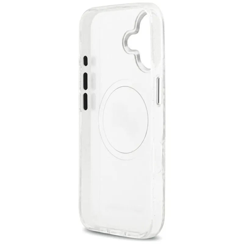 Karl Lagerfeld IML Blizgučių Karl & Choupette Galvų Logotipas MagSafe - Dėklas iPhone 17 (pilkas)