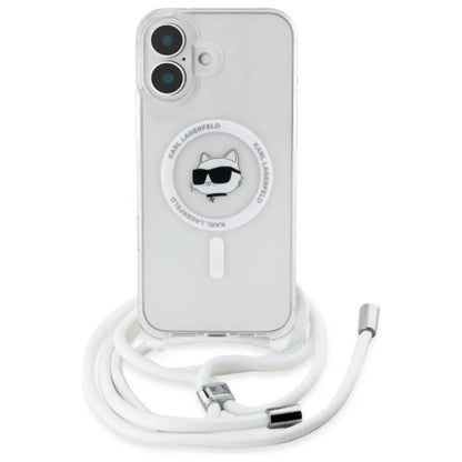 Karl Lagerfeld IML Choupette Head & Cord MagSafe – Dėklas iPhone 16 (skaidrus)