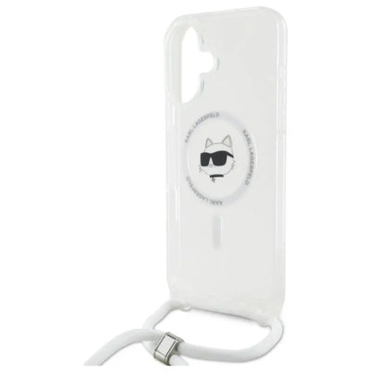 Karl Lagerfeld IML Choupette Head & Cord MagSafe – Dėklas iPhone 16 (skaidrus)