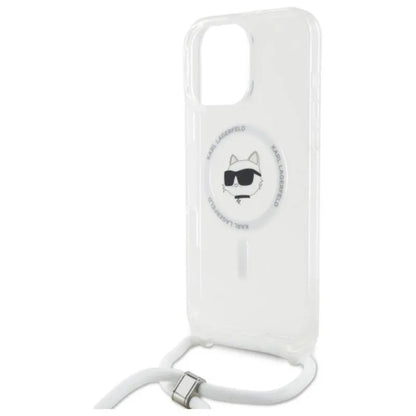 Karl Lagerfeld IML Choupette Head & Cord MagSafe - Dėklas, skirtas iPhone 16 Pro Max (skaidrus)