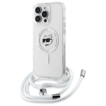 Karl Lagerfeld IML Choupette Head & Cord MagSafe - Dėklas, skirtas iPhone 16 Pro Max (skaidrus)