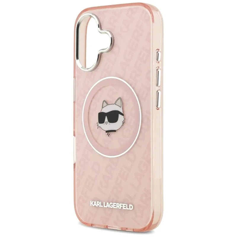 Karl Lagerfeld IML Choupette Head Logo MagSafe – dėklas iPhone 17 (rožinis)