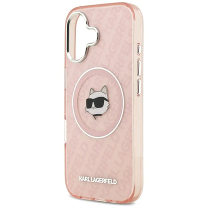 Karl Lagerfeld IML Choupette Head Logo MagSafe – dėklas iPhone 17 (rožinis)