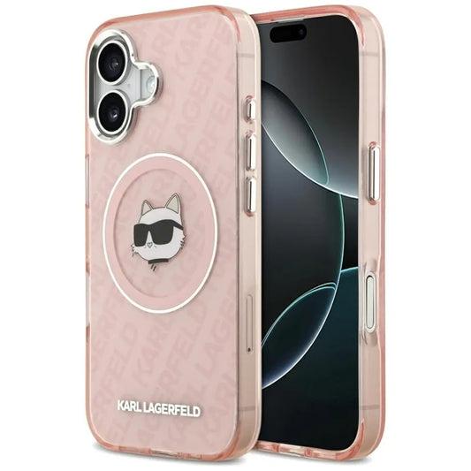 Karl Lagerfeld IML Choupette Head Logo MagSafe – dėklas iPhone 17 (rožinis)